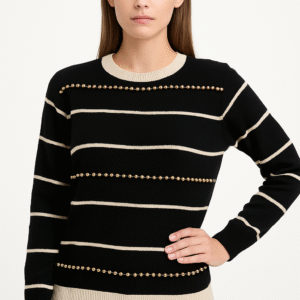 Пуловер със златни топчета